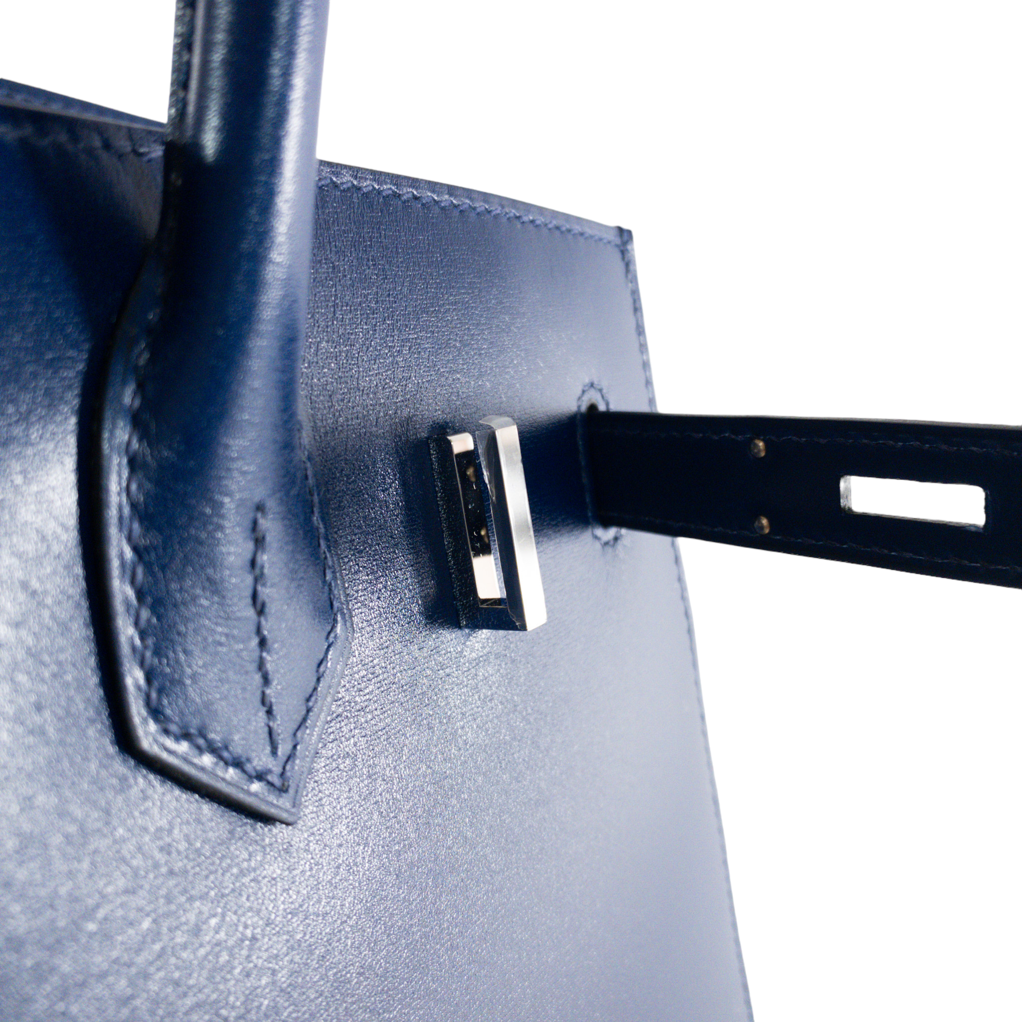 Hermes Blue Sapphire Sellier Birkin 30