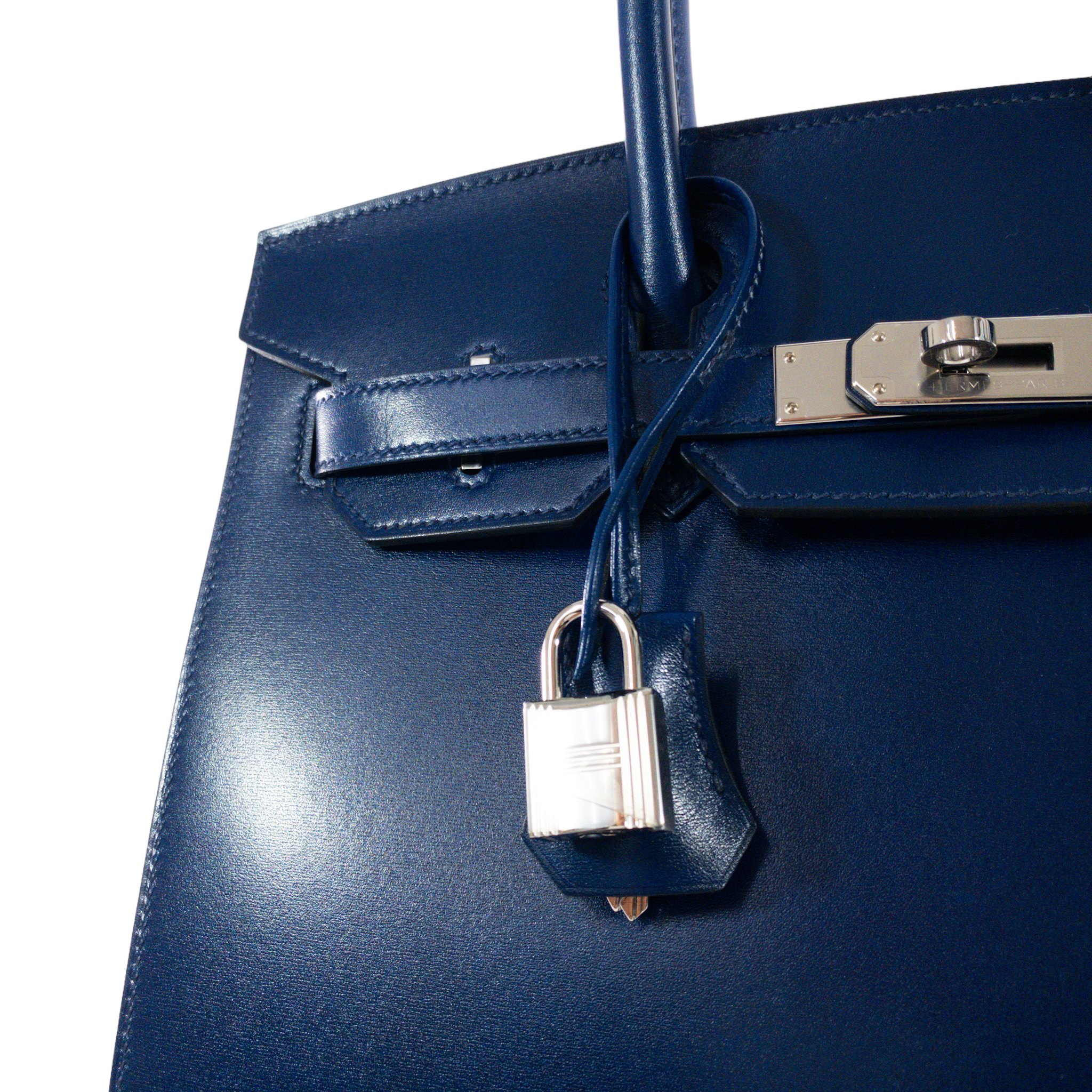 Hermes Blue Sapphire Sellier Birkin 30