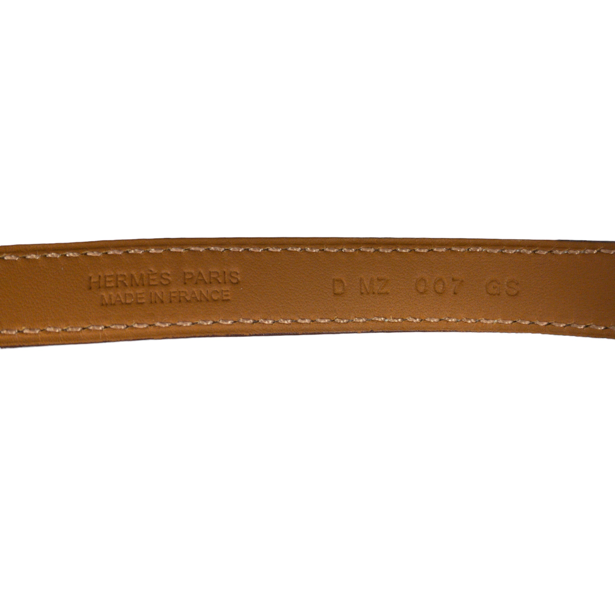 Hermes O Kelly Gold Leather Wrap Bracelet PHW