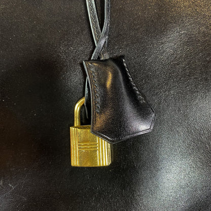 Hermes Vintage Black Birkin 35 Box Leather GHW