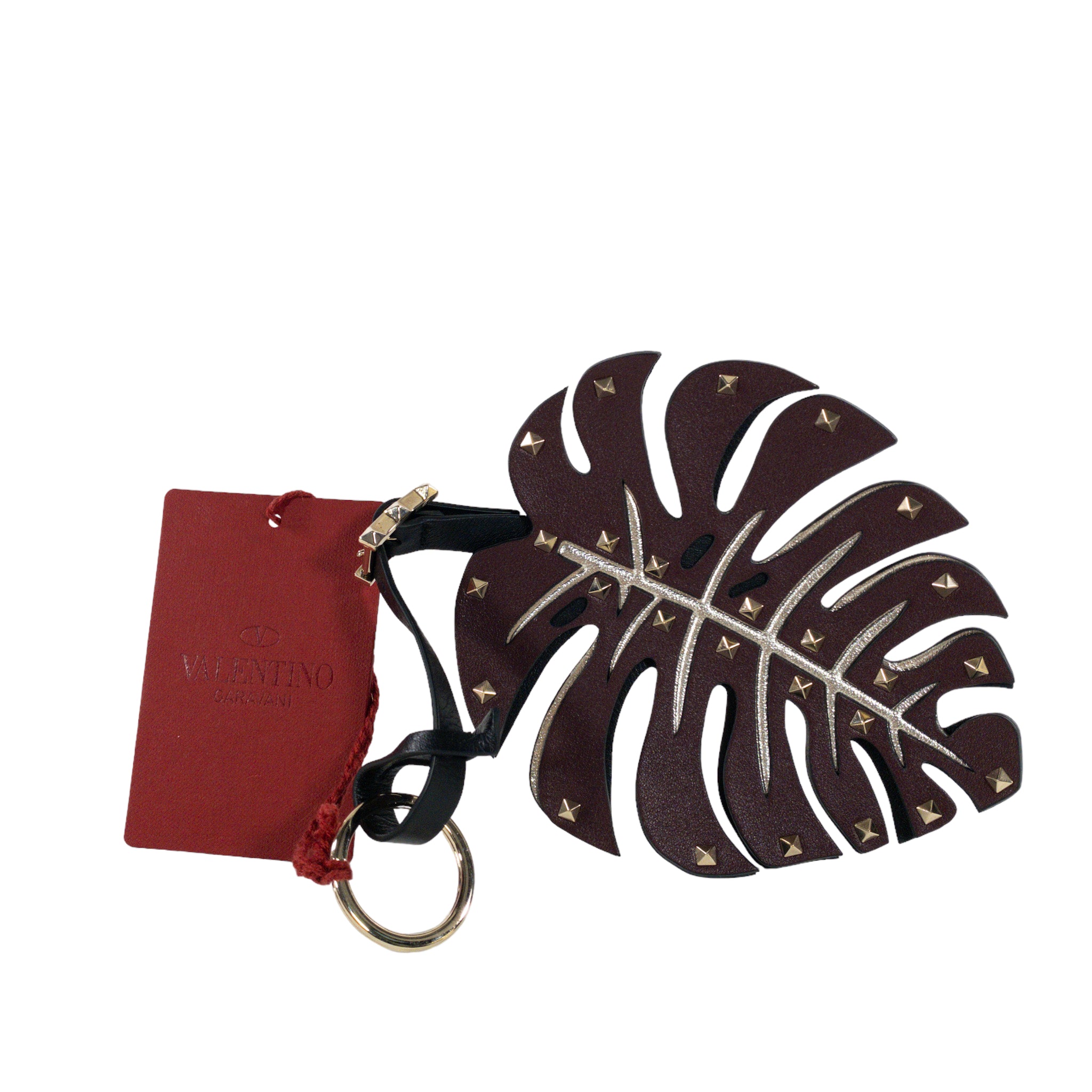 Valentino Burgundy Large Leather Bag Charm