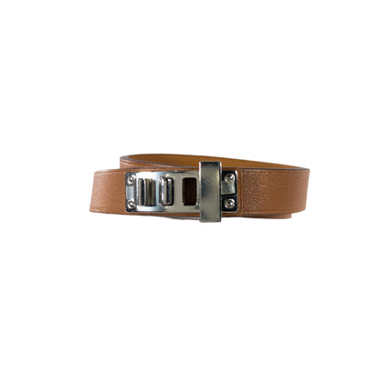 Hermes Mini Dog Double Tour Bracelet PHW