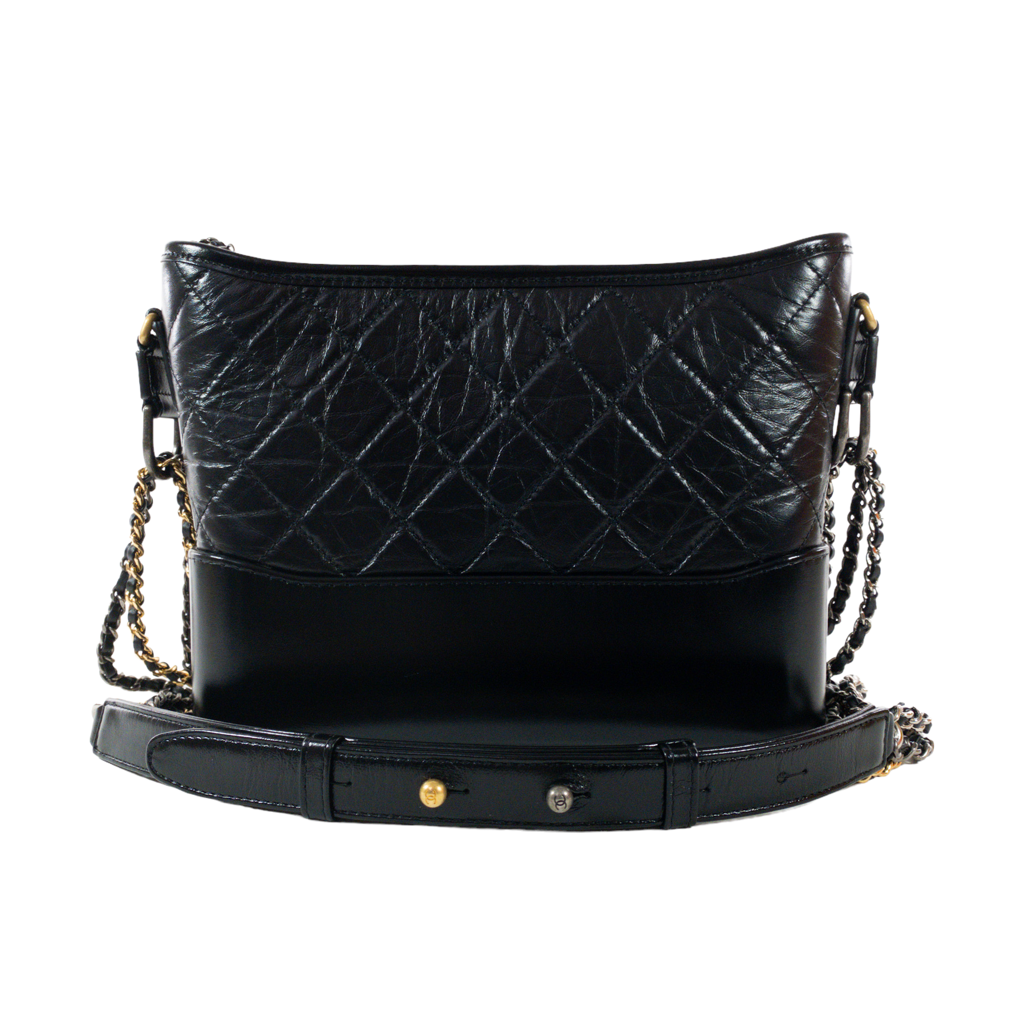 Chanel Black/Pink Leather Sequin Mini Gabrielle Hobo Bag Chanel