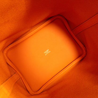 Hermes Cargo Picotin 18 Orange Toile GHW