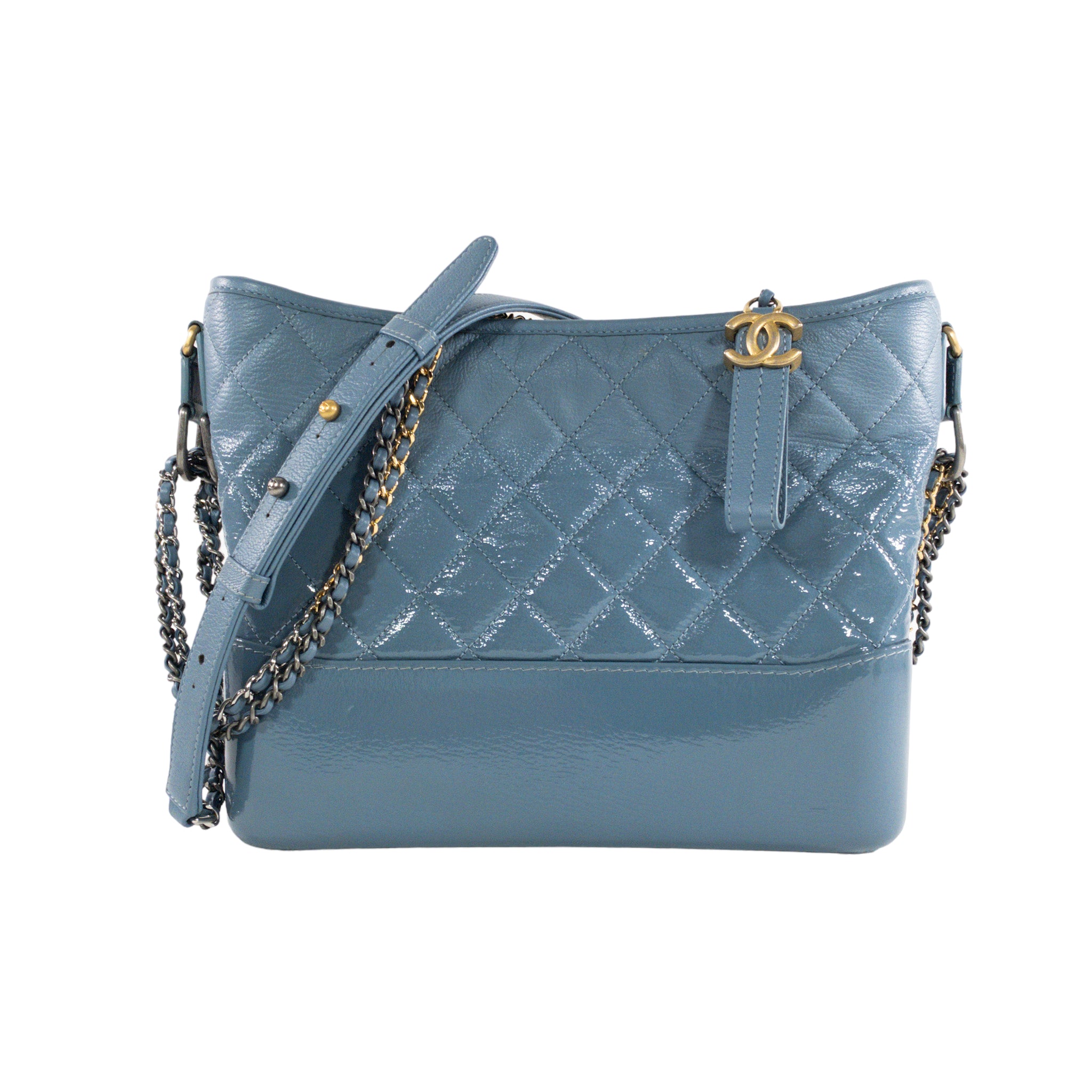 Chanel Gabrielle Sequins Small Hobo Shoulder Bag Blue/White