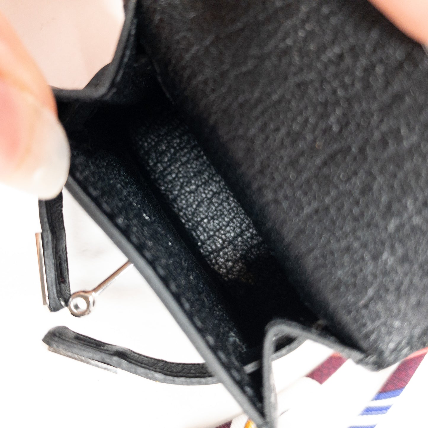 Hermes Black Mini Kelly Bag Charm with Silk Strap