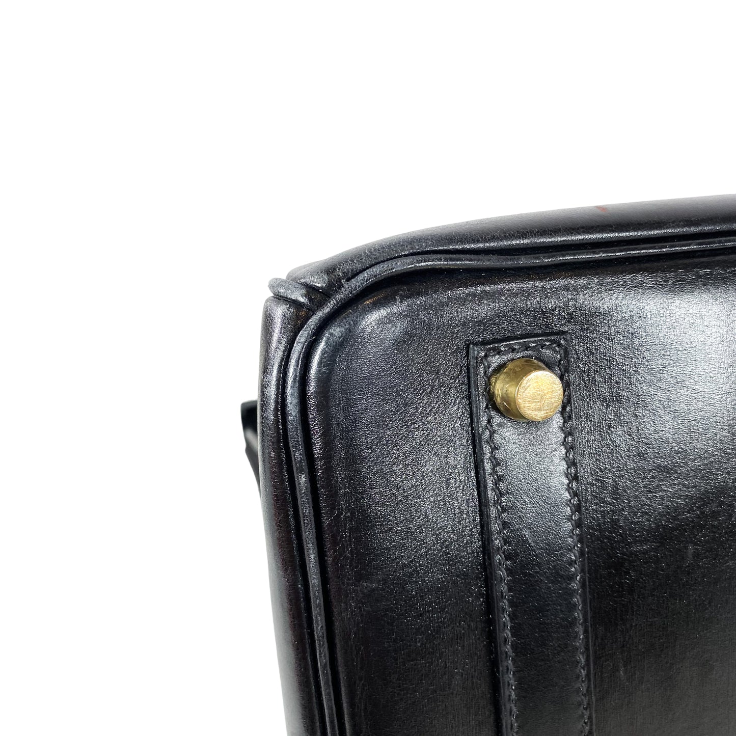 Hermes Vintage Black Birkin 35 Box Leather GHW