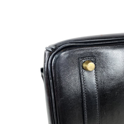 Hermes Vintage Black Birkin 35 Box Leather GHW