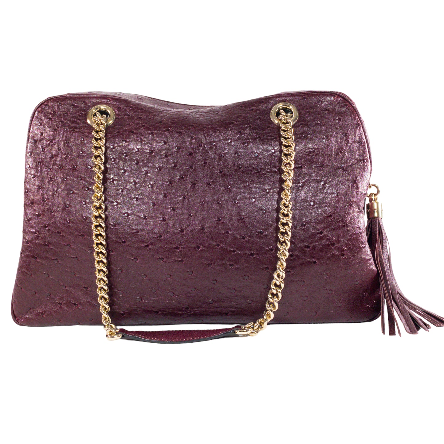 Gucci Burgundy Ostrich Soho Bowling Bag