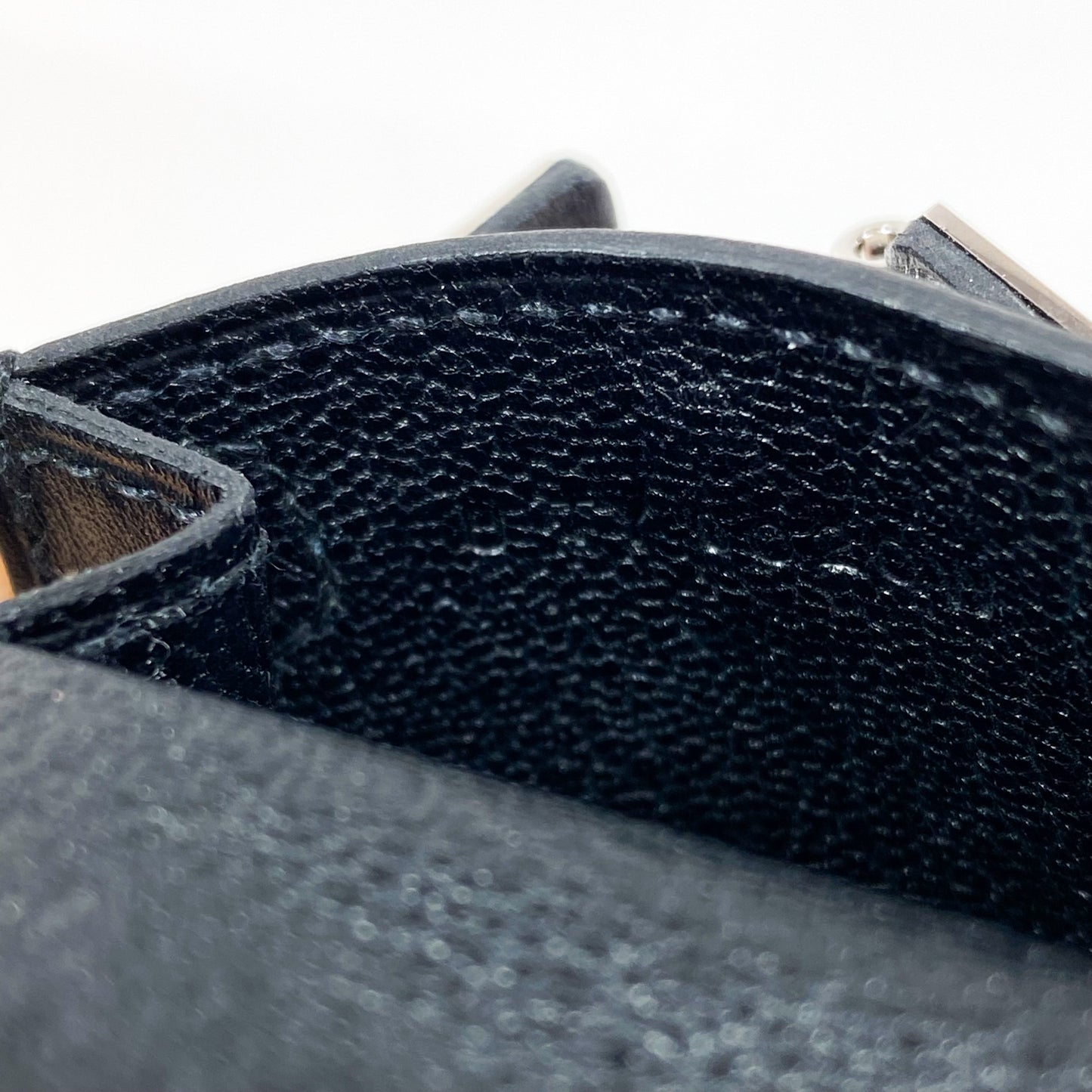 Hermes Black Mini Kelly Bag Charm with Silk Strap