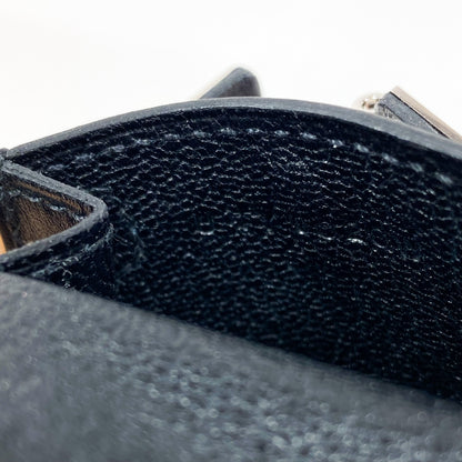 Hermes Black Mini Kelly Bag Charm with Silk Strap