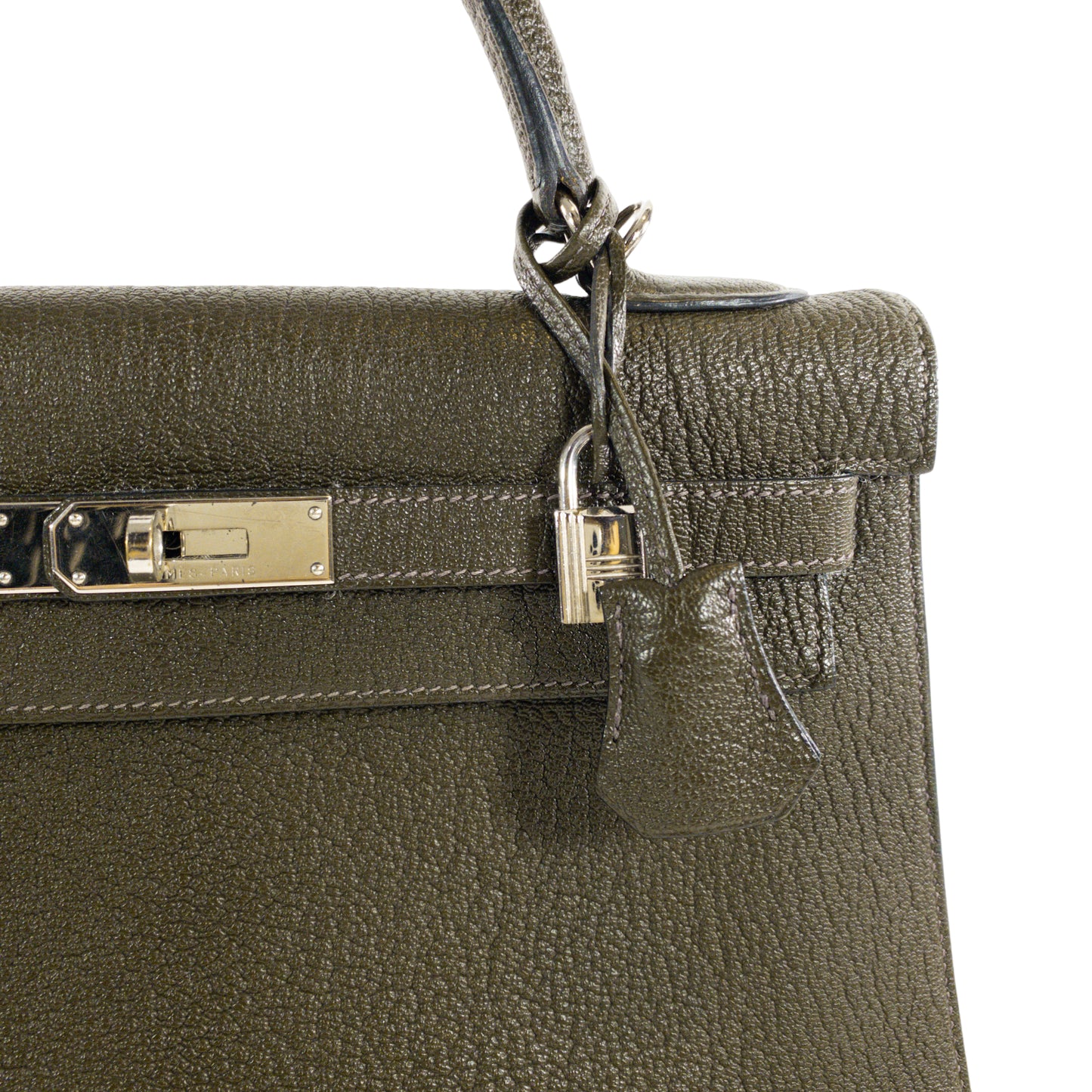 Hermes Kelly 32cm Green Chevre PHW