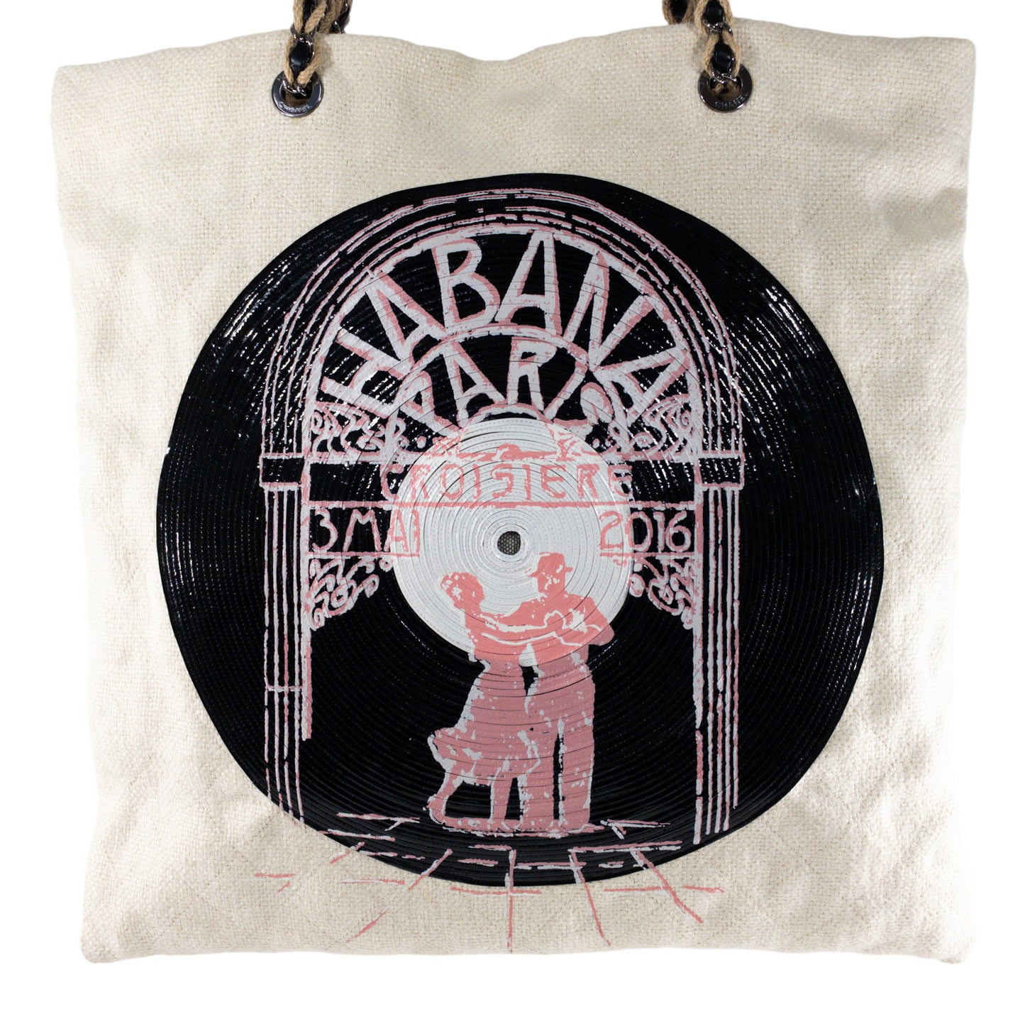 Chanel Beige Coco Cuba Record Embroidered Tote