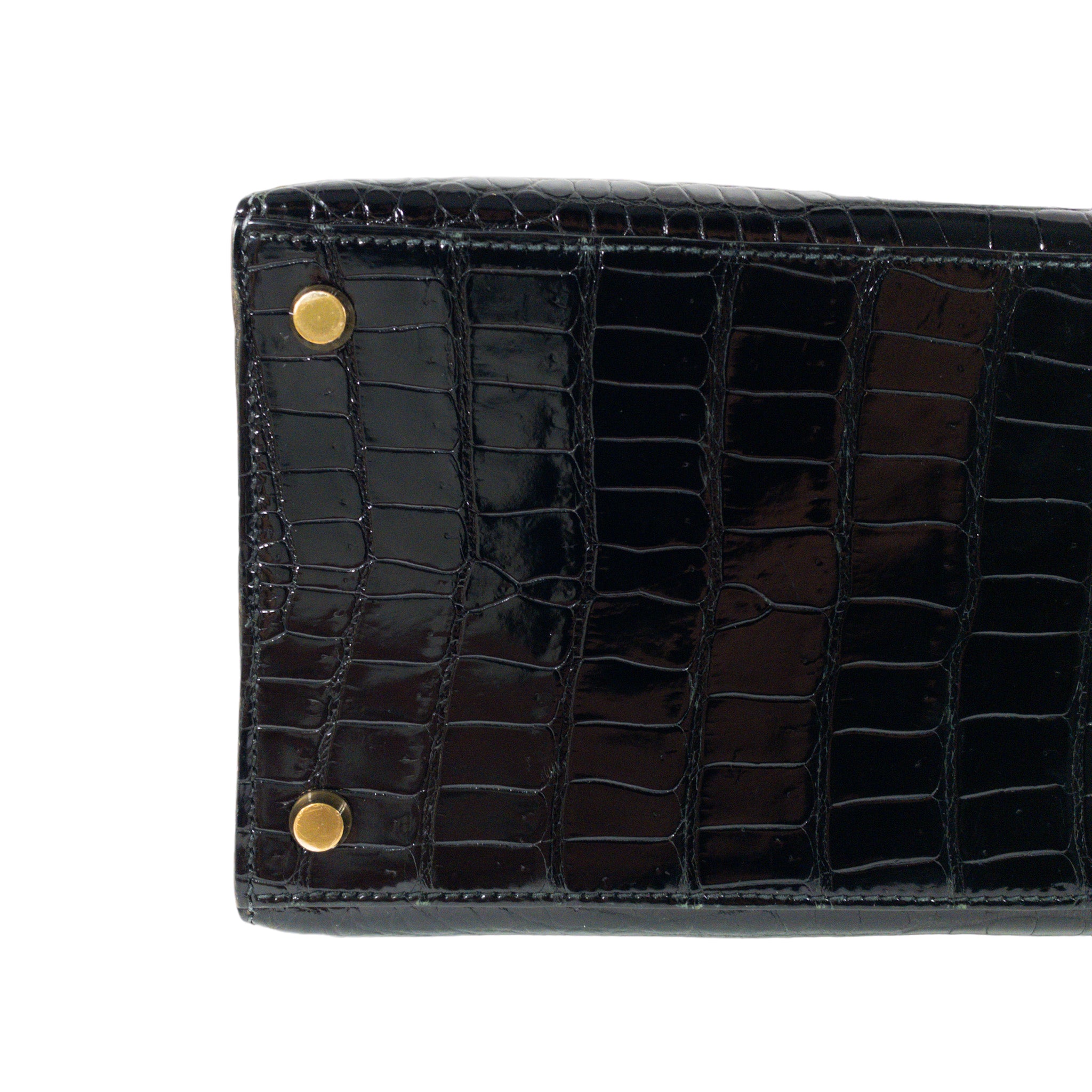 Hermes Vintage Crocodile Black Kelly 35cm GHW