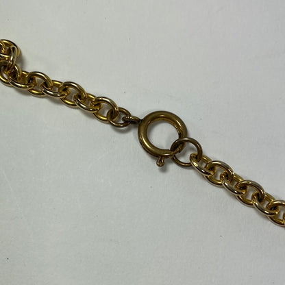 Chanel Vintage Plated Extra Long Necklace w Stones