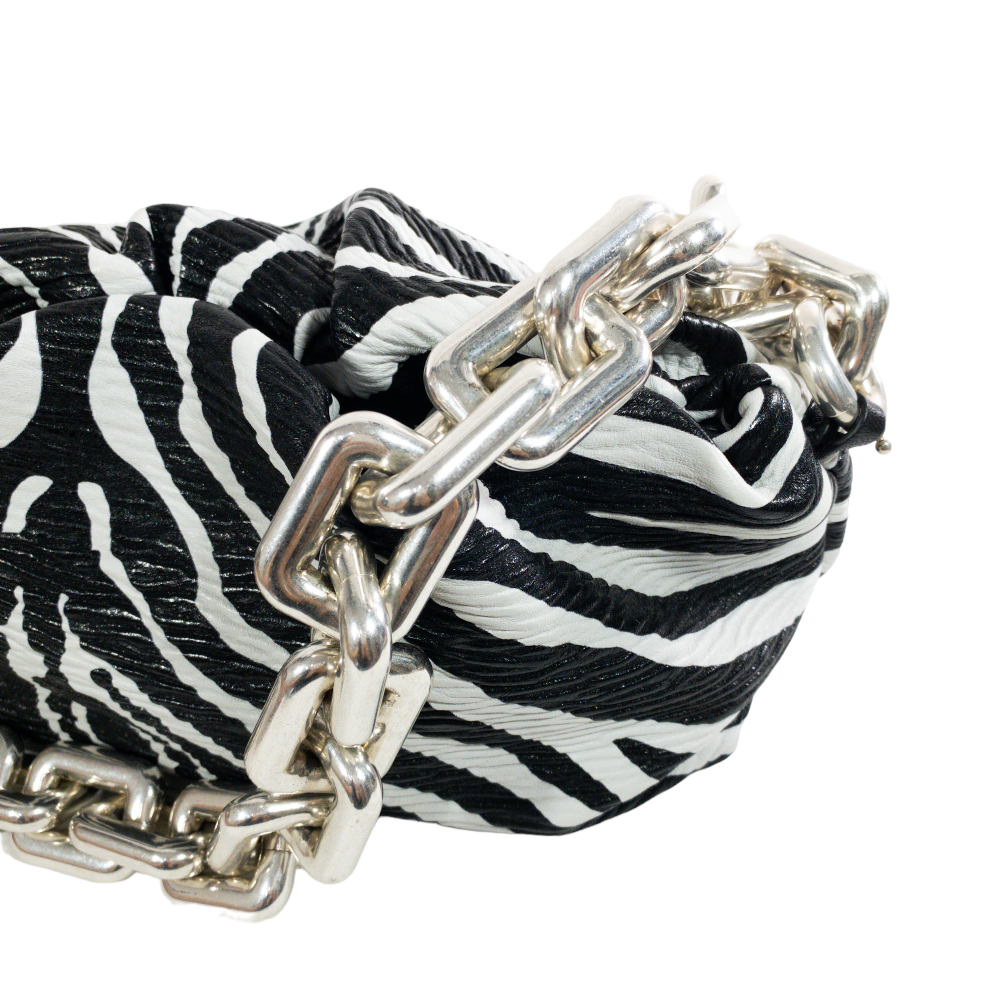 Bottega Veneta Zebra Stripe Chain Pouch