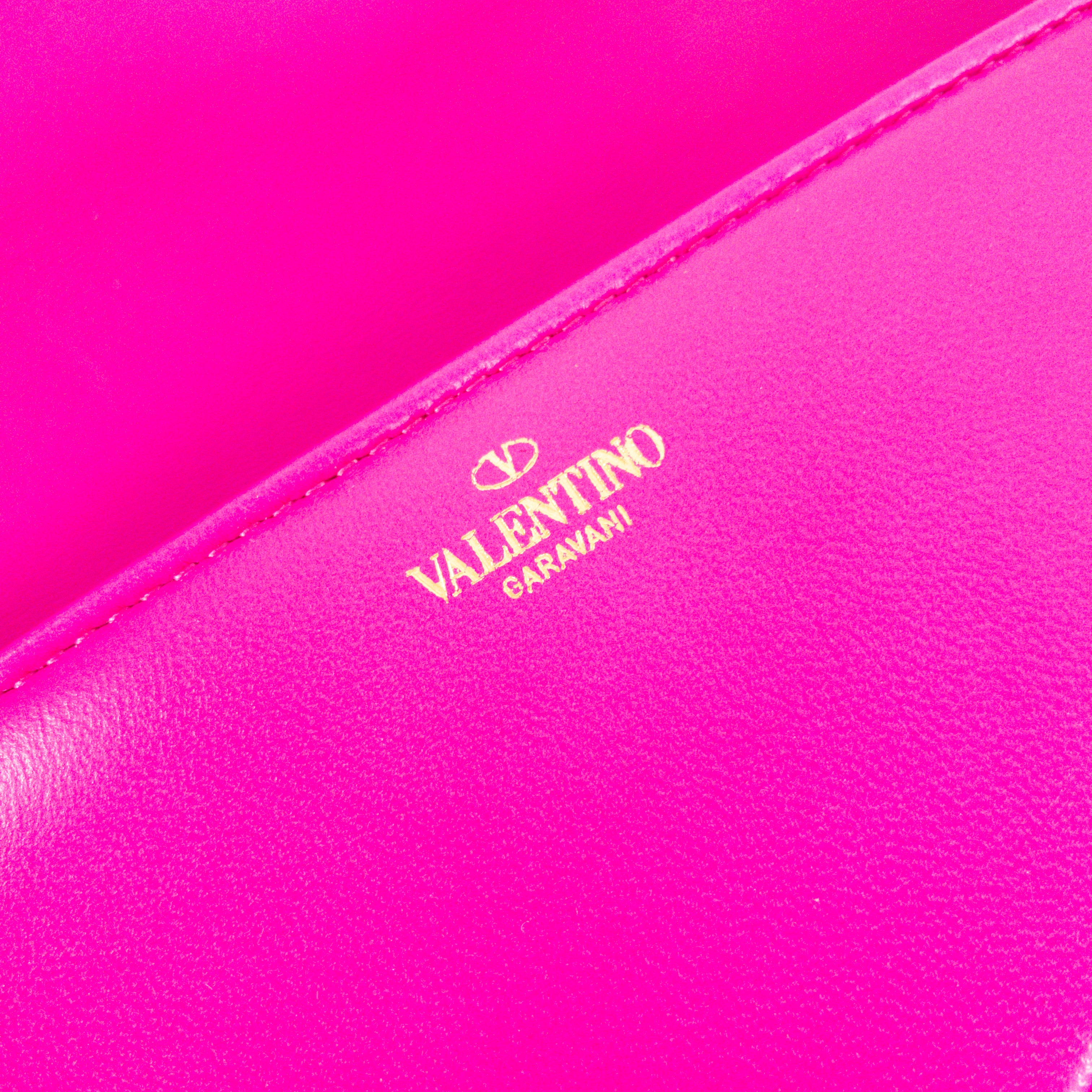 Valentino Fluo Pink One Stud Wristlet