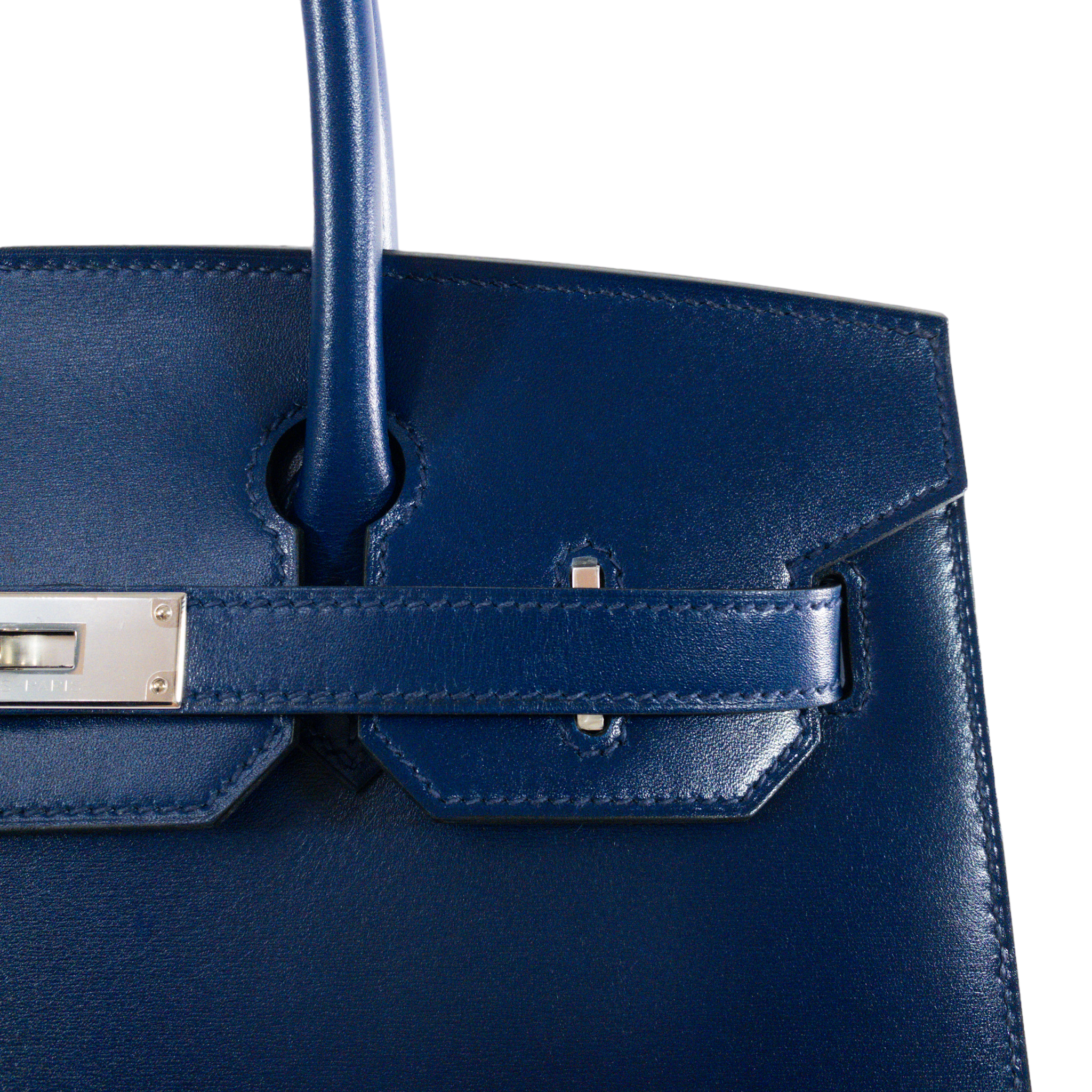 Hermes Blue Sapphire Sellier Birkin 30