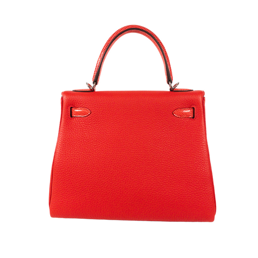 Hermes Poppy/Capucine Kelly 25 Touché PHW