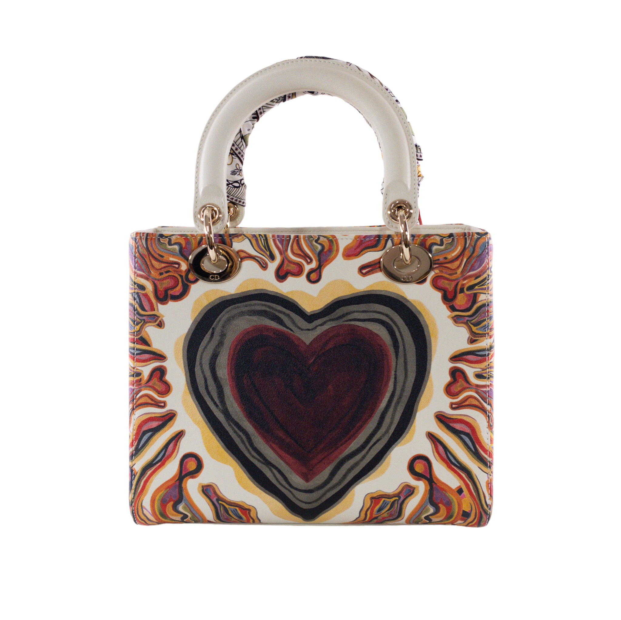 Dior Limited Edition Heart Print Medium Lady Dior