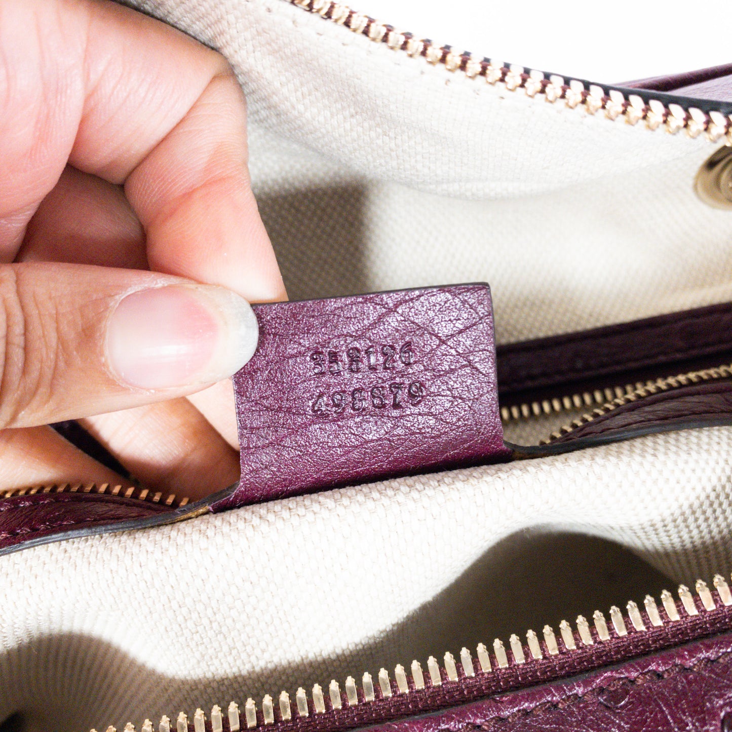 Gucci Burgundy Ostrich Soho Bowling Bag