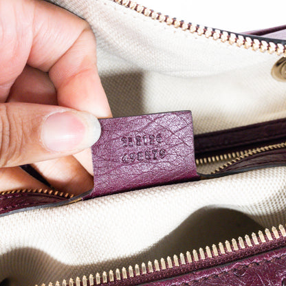 Gucci Burgundy Ostrich Soho Bowling Bag
