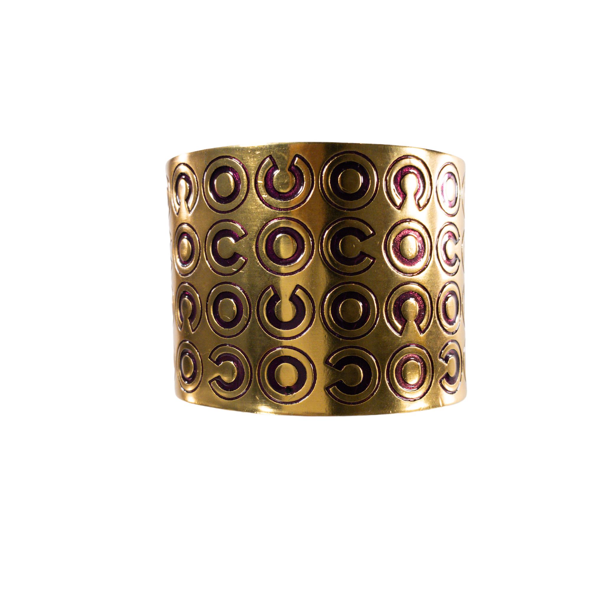 Chanel Gold / Burgundy Coco Cuff