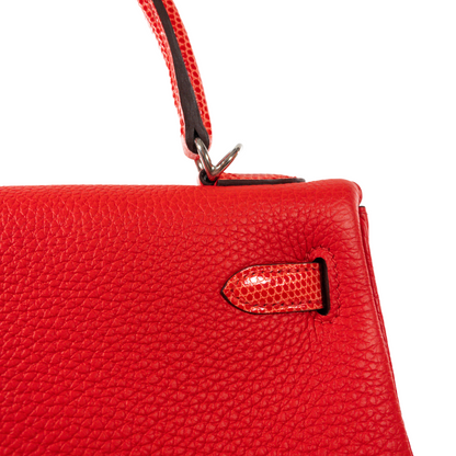 Hermes Poppy/Capucine Kelly 25 Touché PHW