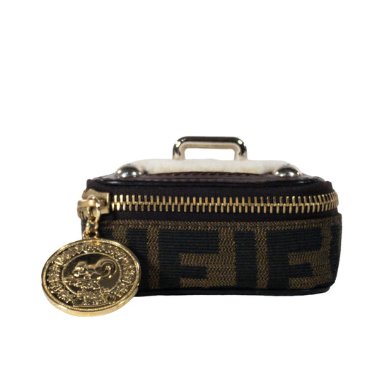 Fendi Shearling Zucca Mini Travel Jewelry Case