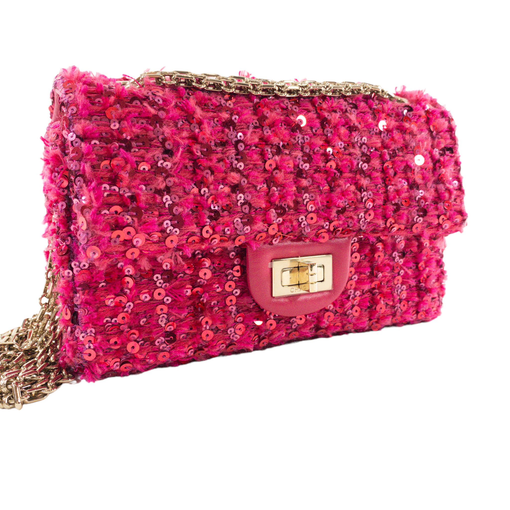 Chanel Pink Tweed Reissue 224 with Sequins – Consign of the Times ™