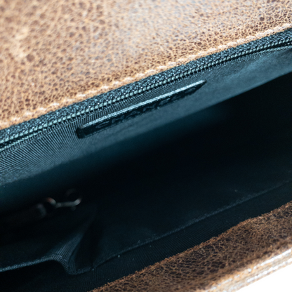 Chanel Diamond Tufted Brown Distressed Leather XL Boy RHW