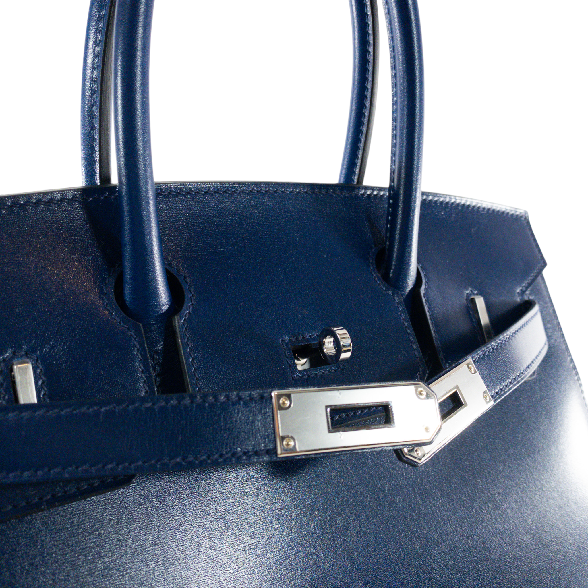 Hermes Blue Sapphire Sellier Birkin 30