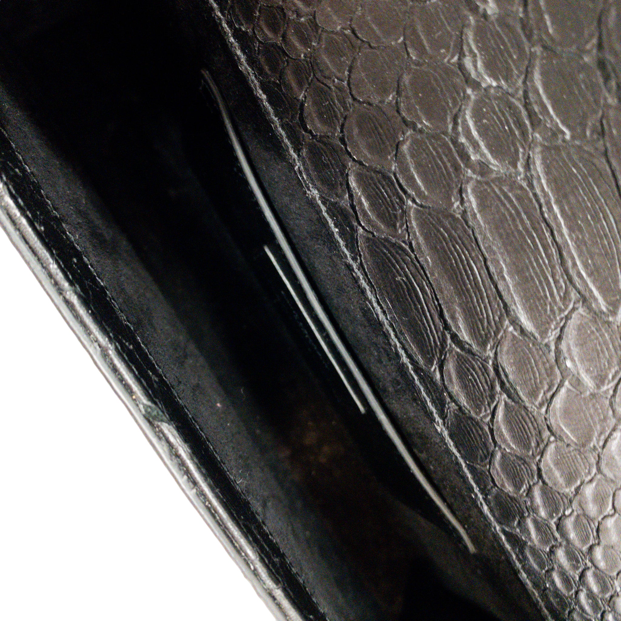 Saint Laurent Medium Tassel Kate Embossed Croc Clutch
