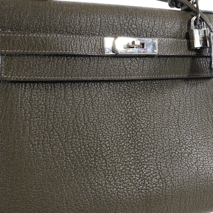 Hermes Kelly 32cm Green Chevre PHW