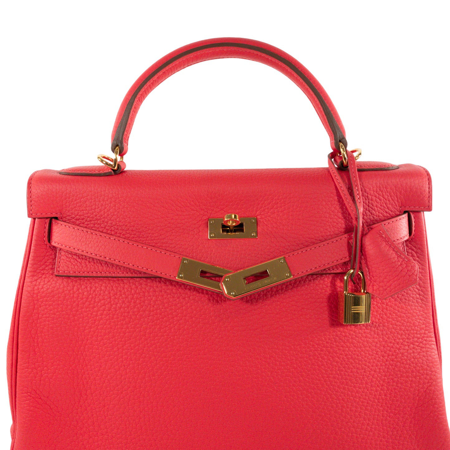 Hermes Kelly 32cm Rouge Pivoine Clemence GHW
