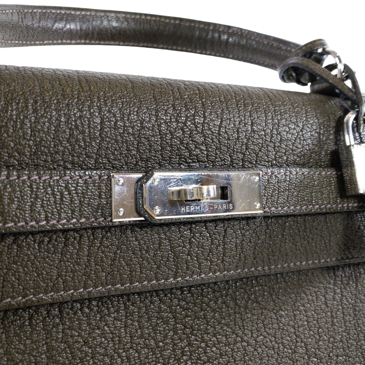 Hermes Kelly 32cm Green Chevre PHW