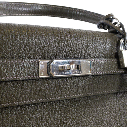 Hermes Kelly 32cm Green Chevre PHW