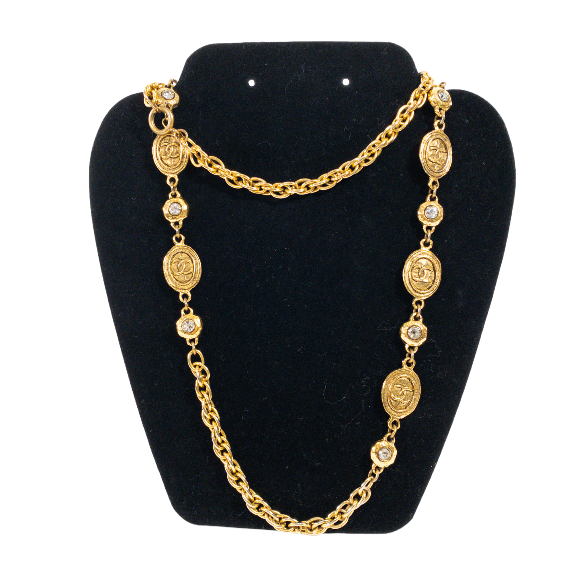 Chanel Vintage chain Necklace with stones