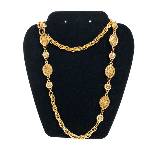 Chanel Vintage Chain Necklace with Stones