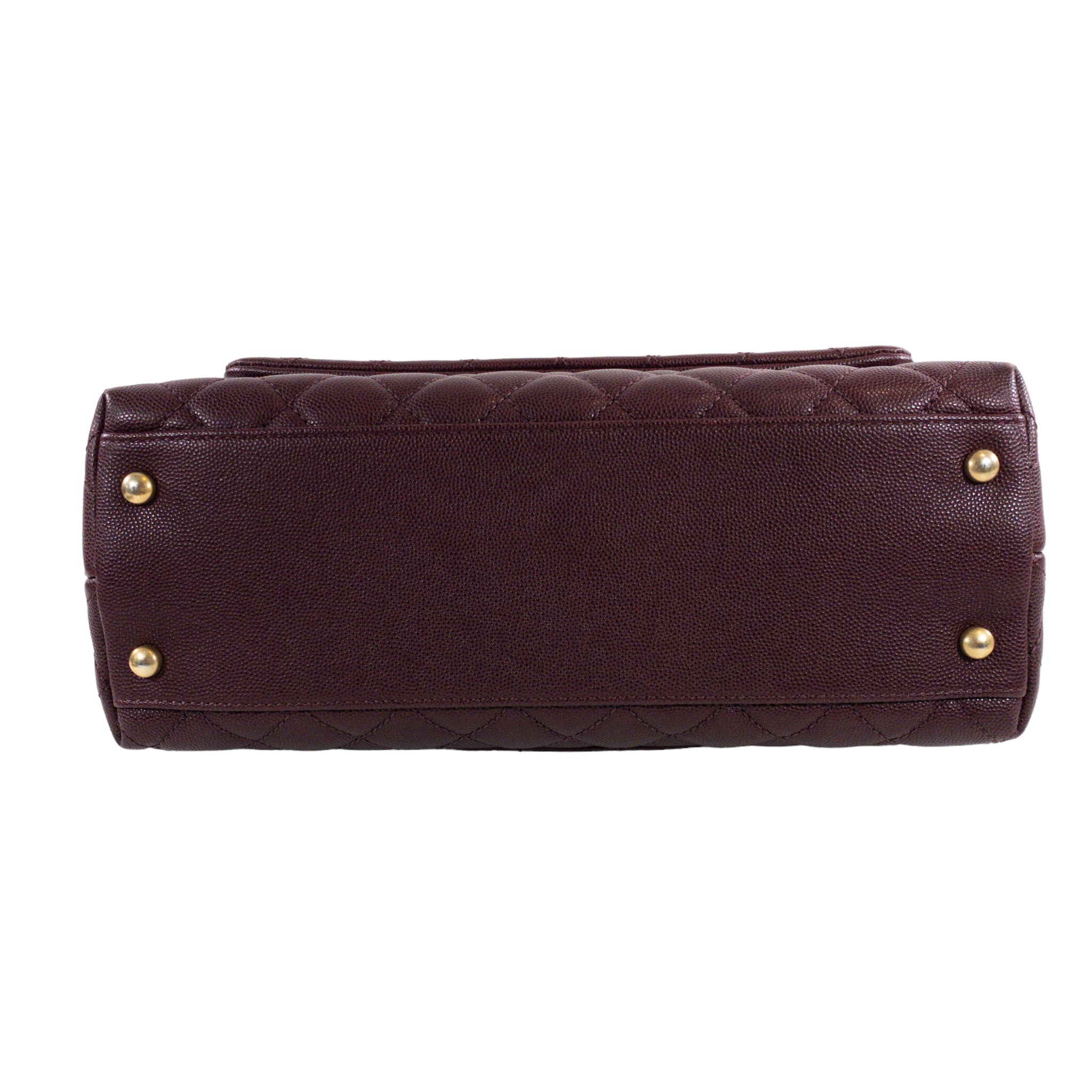 Chanel Medium Lizard Handle Coco Handle Burgundy Caviar GHW