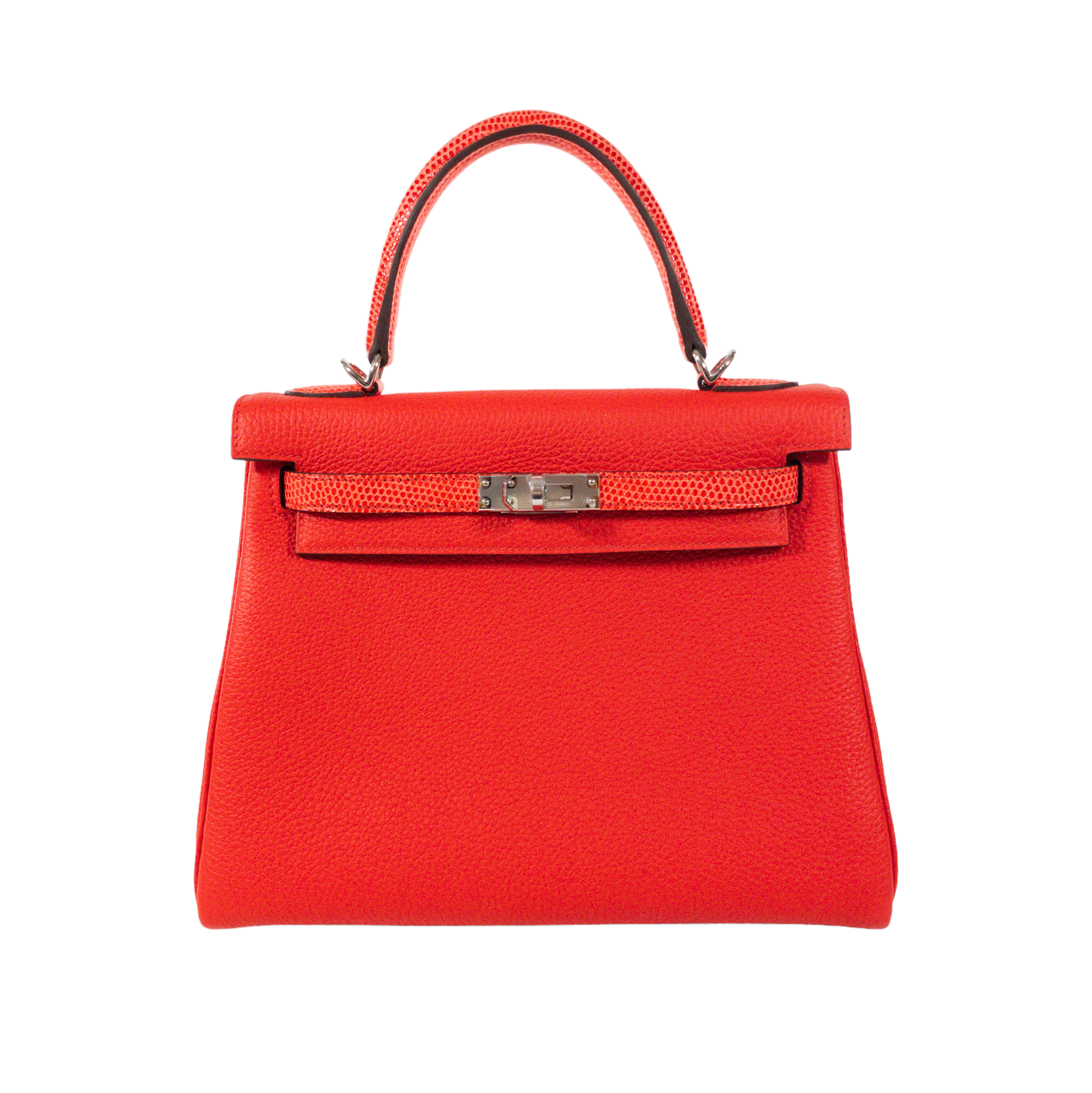 Hermes Poppy/Capucine Kelly 25 Touché PHW