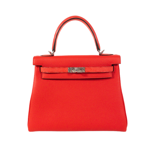 Hermes Poppy/Capucine Kelly 25 Touché PHW