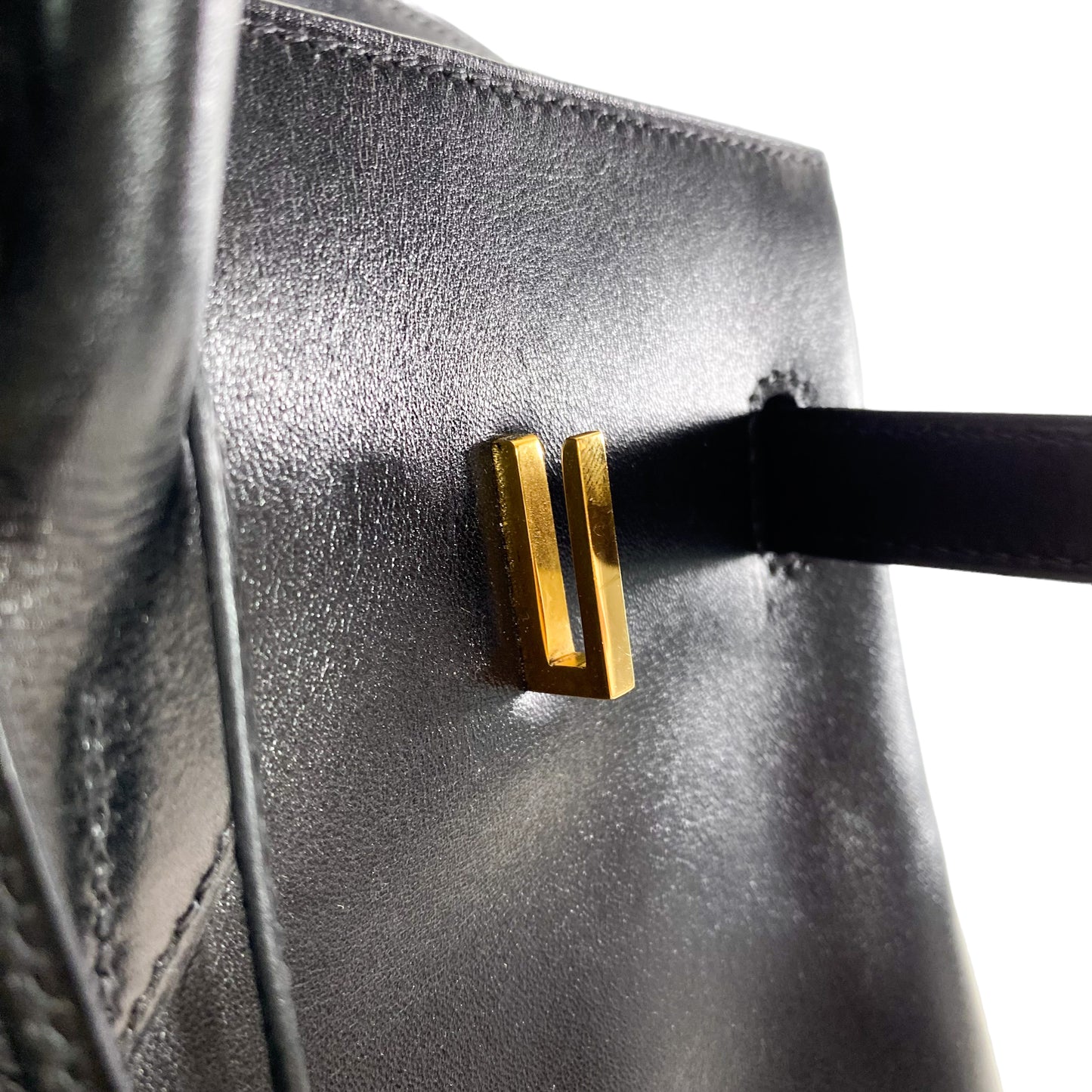 Hermes Vintage Black Birkin 35 Box Leather GHW