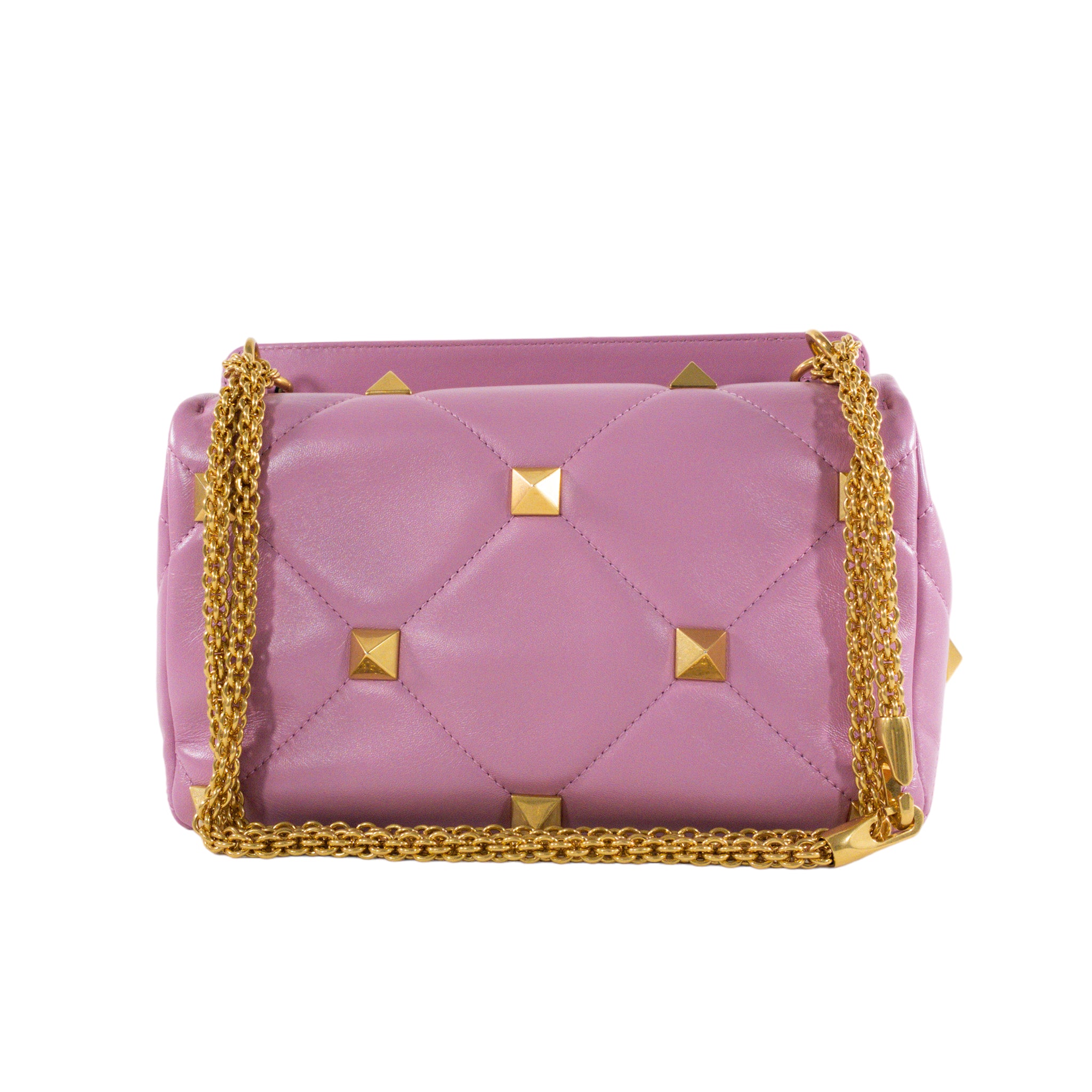 Valentino Pink Large Roman Stud Flap Bag