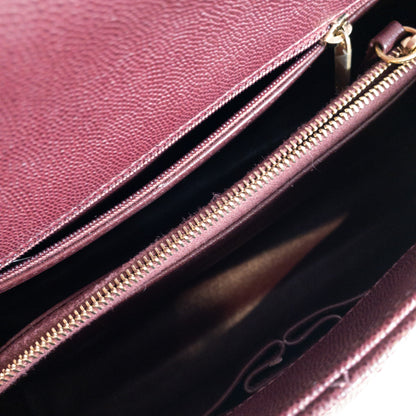 Chanel Medium Lizard Handle Coco Handle Burgundy Caviar GHW