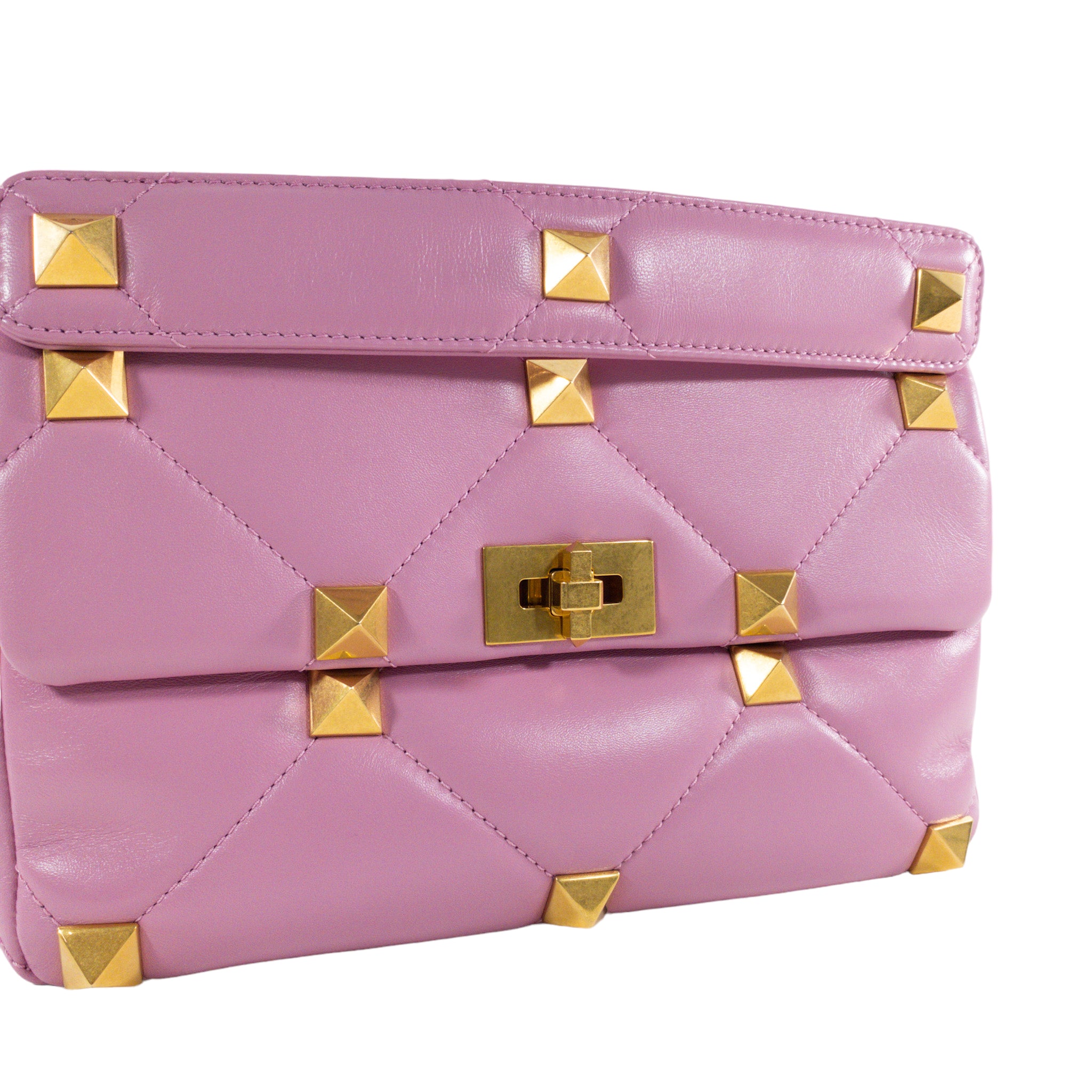 Valentino Pink Large Roman Stud Flap Bag