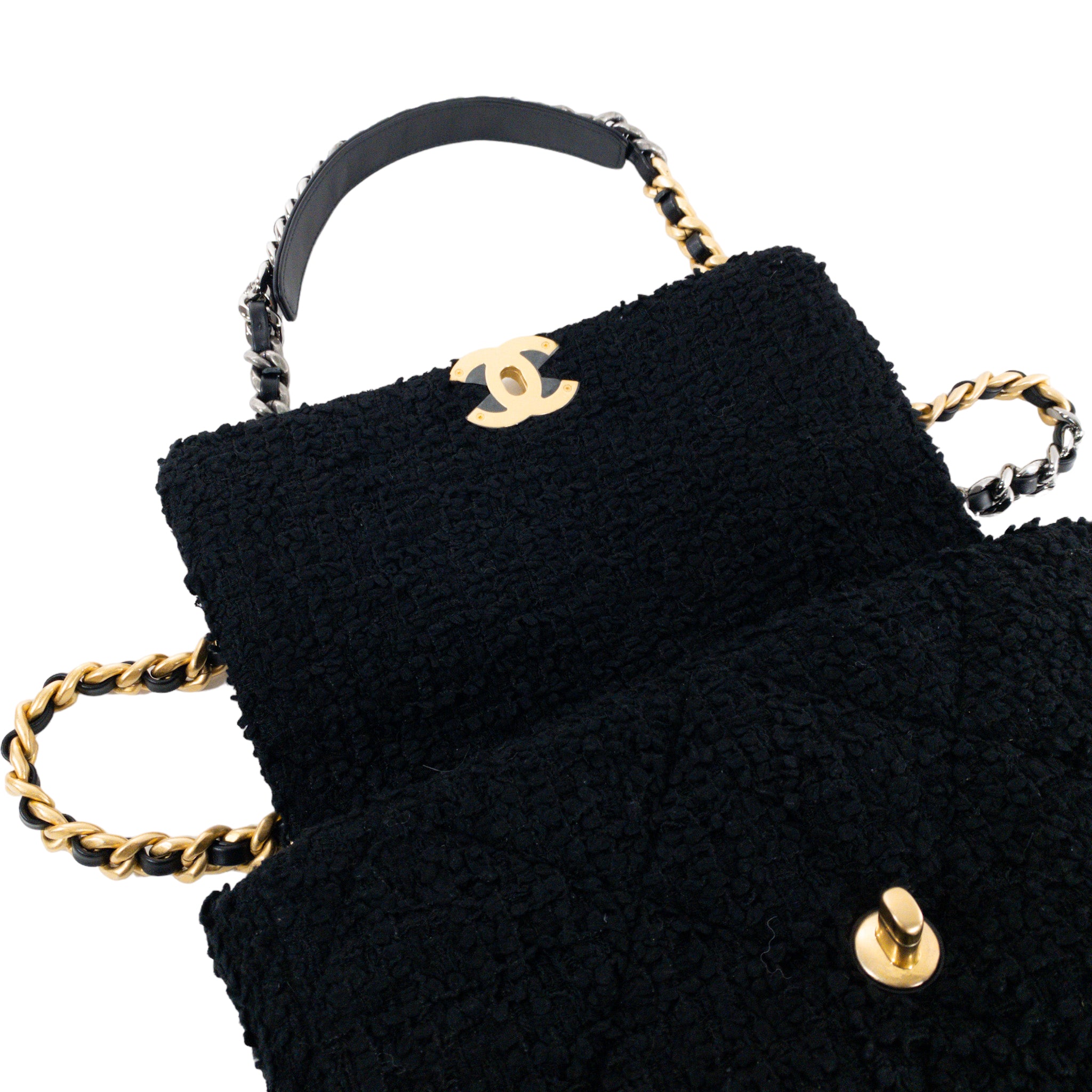 Chanel Black Tweed Large 19