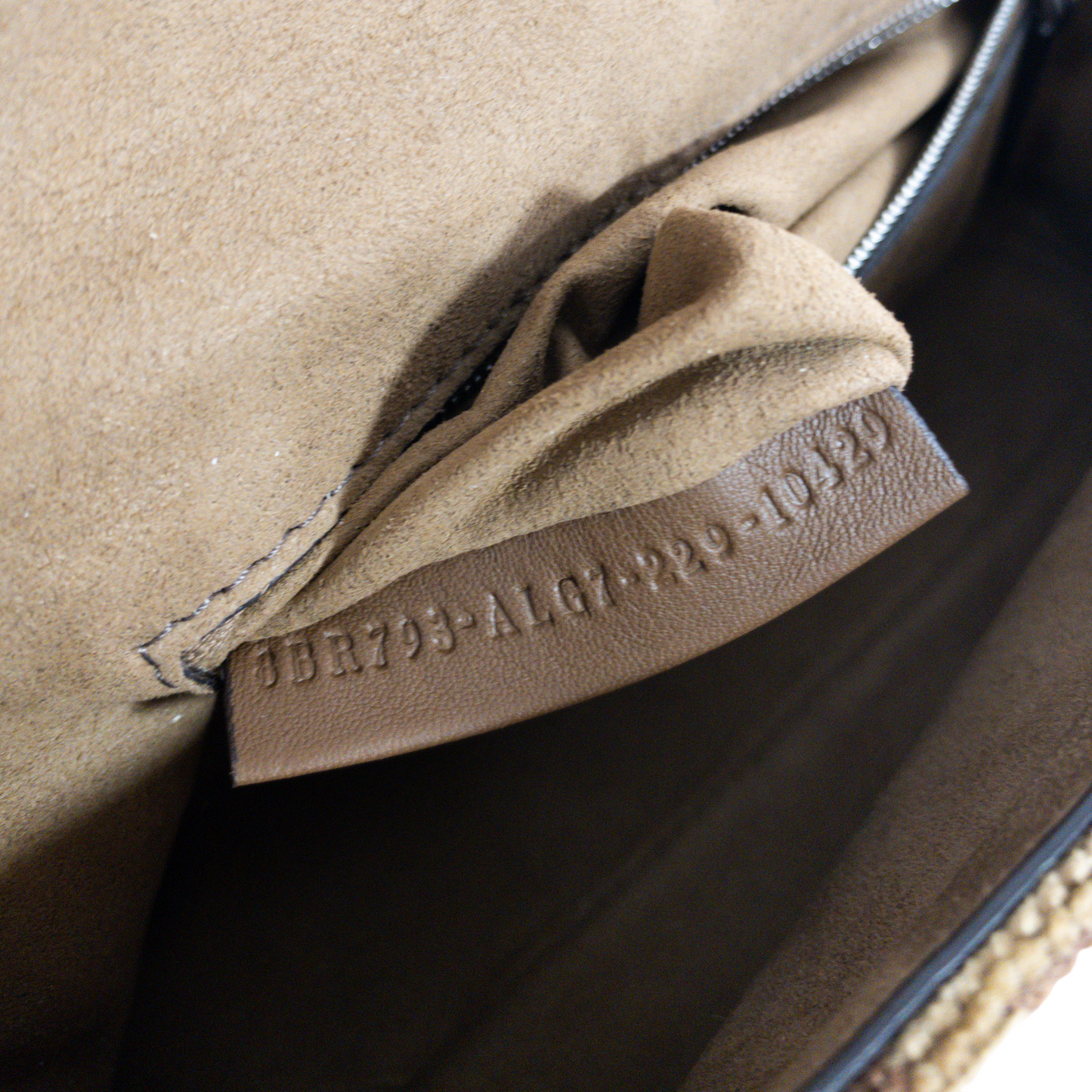 Fendi Brown Velvet Zucca Chain Baguette