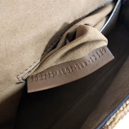 Fendi Brown Velvet Zucca Chain Baguette