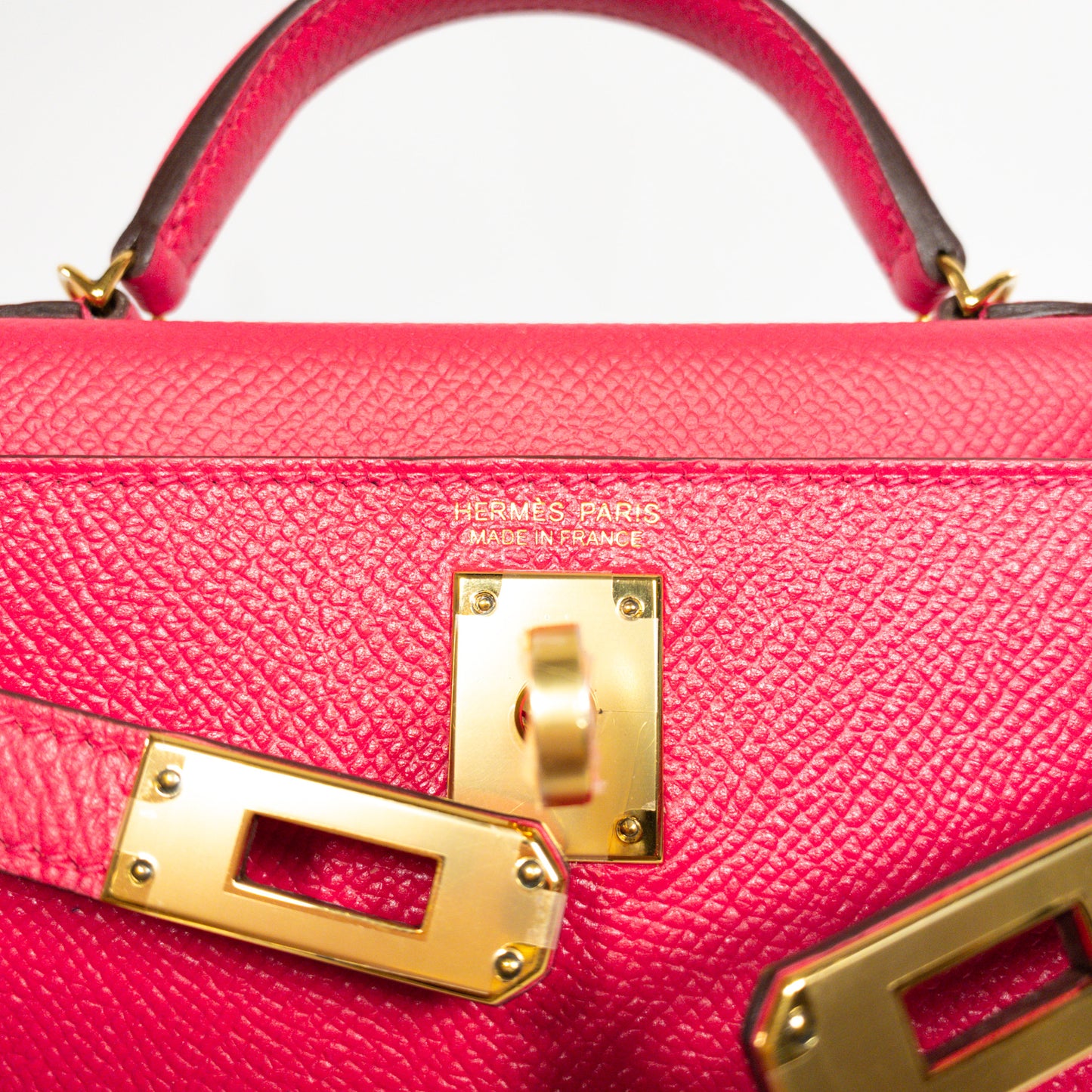 Hermes Kelly 20 Rose Extreme Epsom GHW